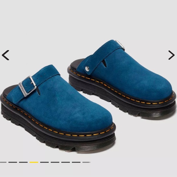 Dr. Martens Shoes - Blue Suede Women's Clogs